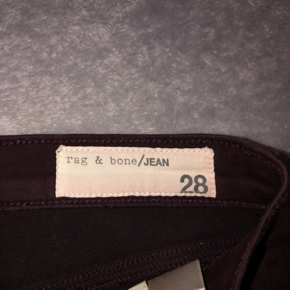 rag & bone Women's Mulberry/ Burgundy Skinny Jeans - Picture 8 of 15